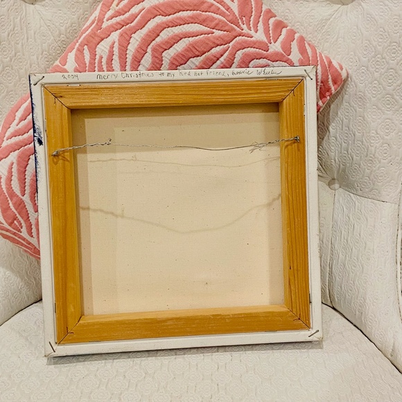 D6-Original Oil on Gallery Frame Canvas Snowman Painting - Picture 4 of 8